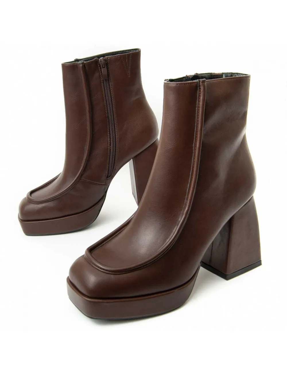 Botín De Tacón Para Mujer.  Montevita  Bottivita29  93988 Marrón