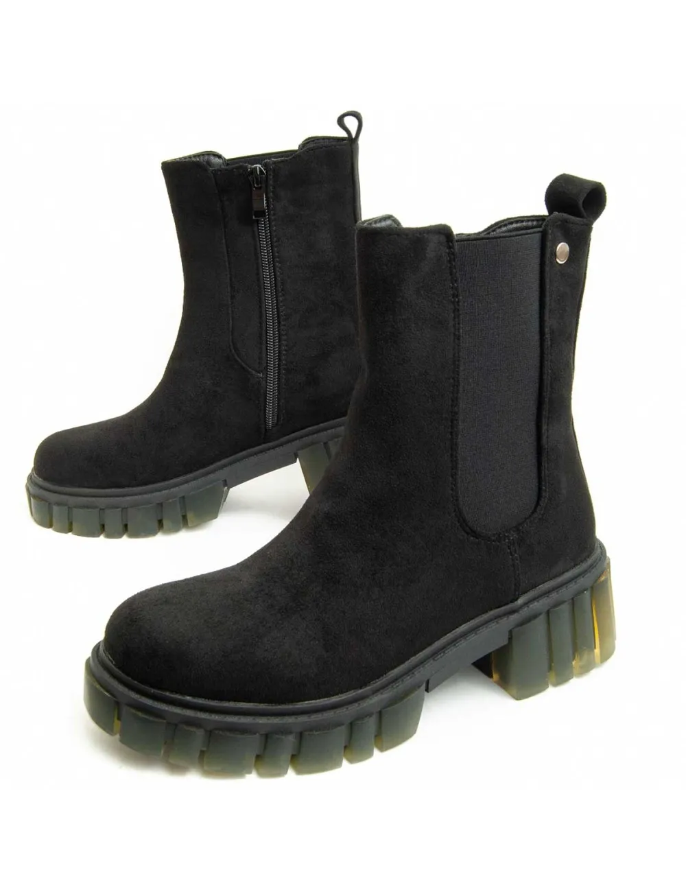 Botín De Tacón Para Mujer.  Montevita  Bottivita34  93998 Negro