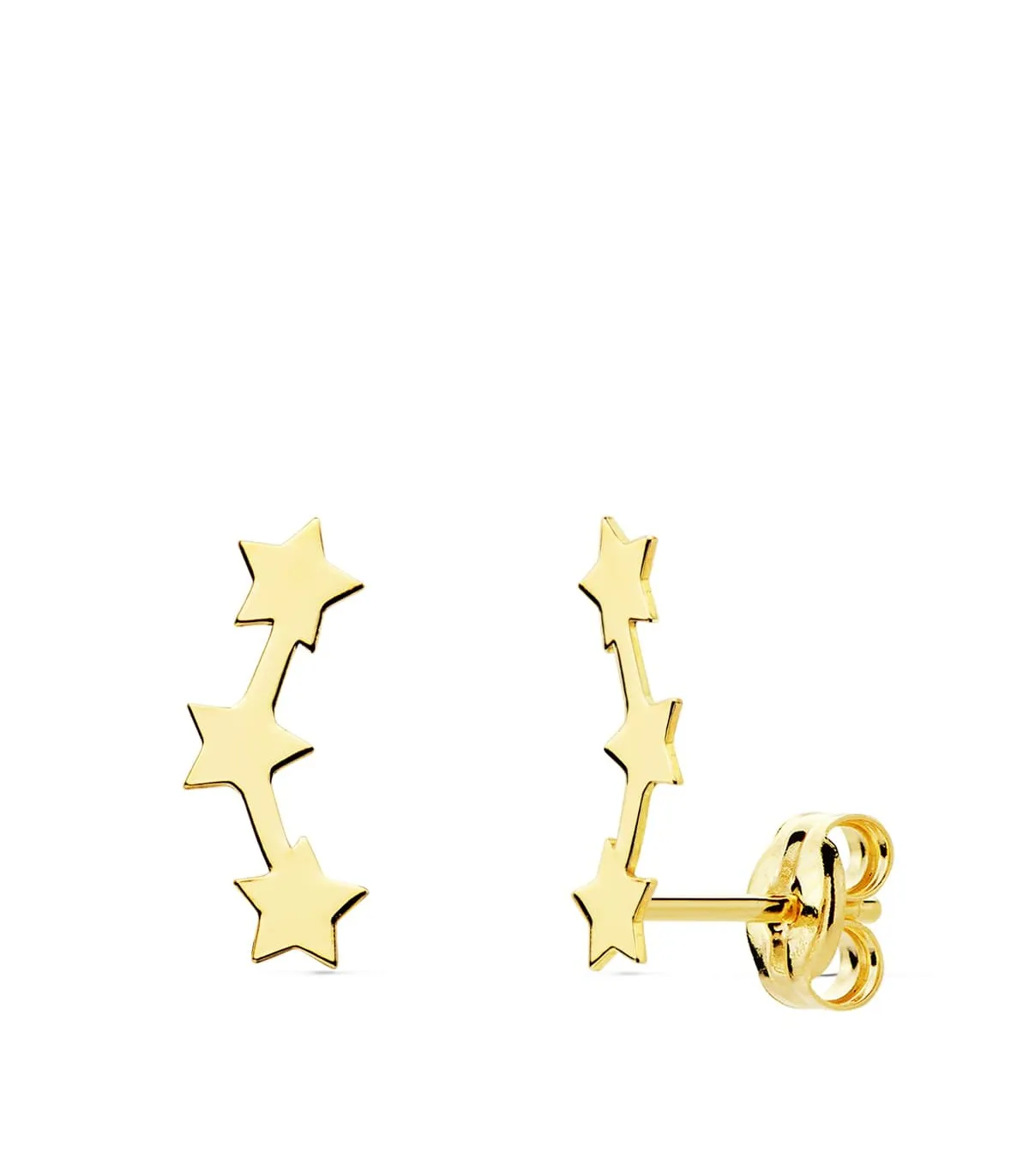 Boucles d'oreilles Grimpeurs Or 18K Mini Étoiles