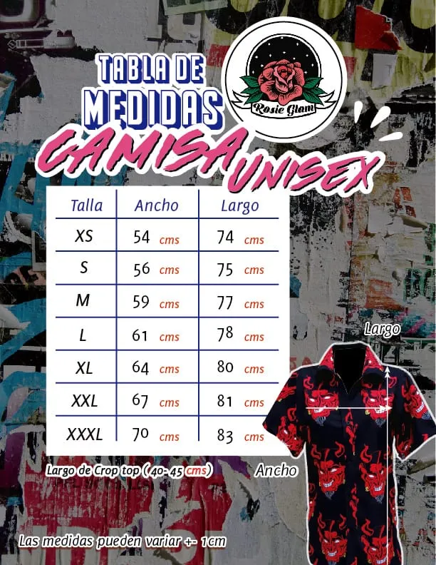 CAMISA CR\U00E1NEOS EN FLAMAS  ROSIEGLAM