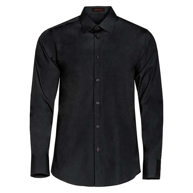 CAMISA NEGRA SLIM FIT SIN BOLSILLO BELMONDO  ROGER