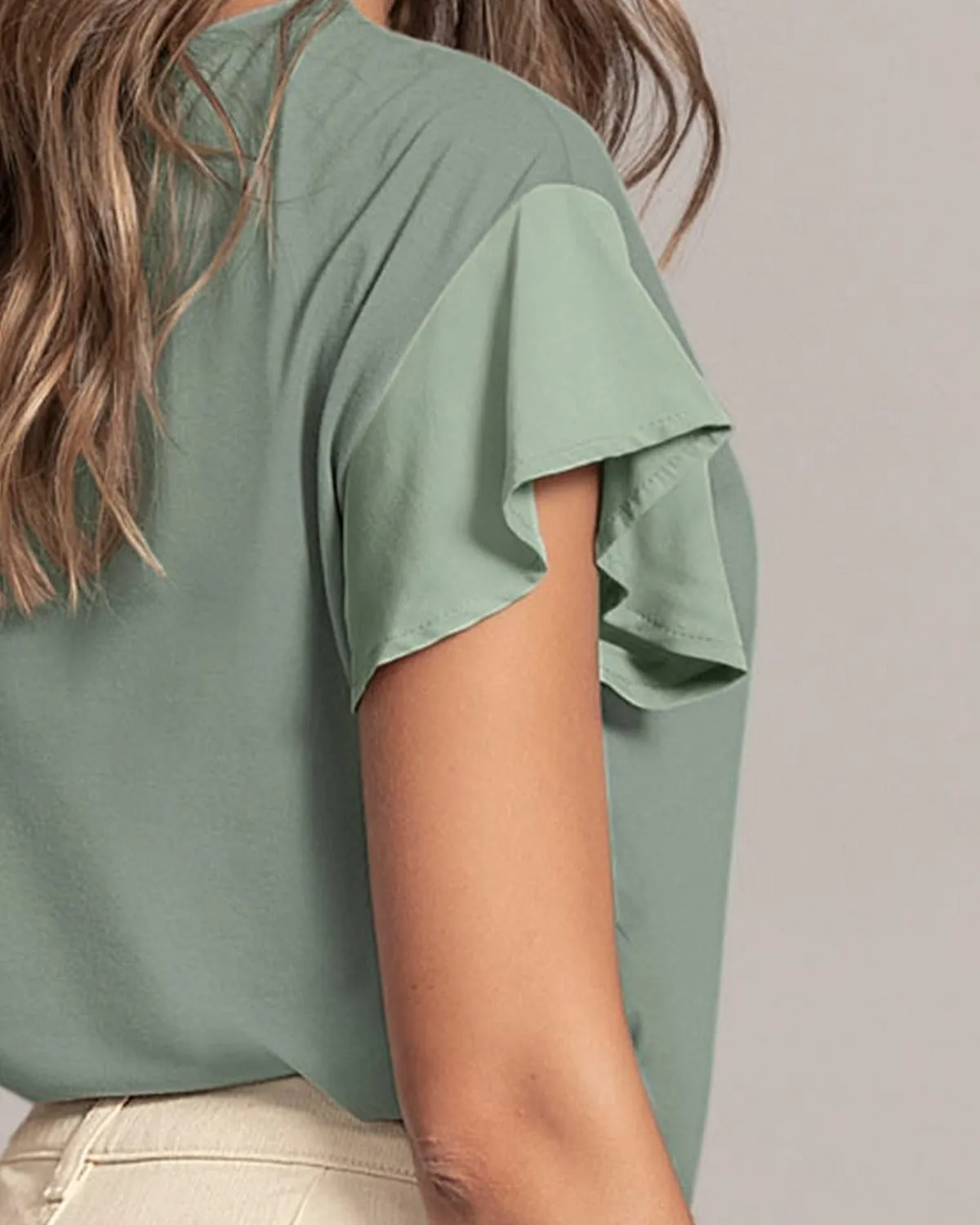 Camiseta manga corta con bolero en combinación de tela