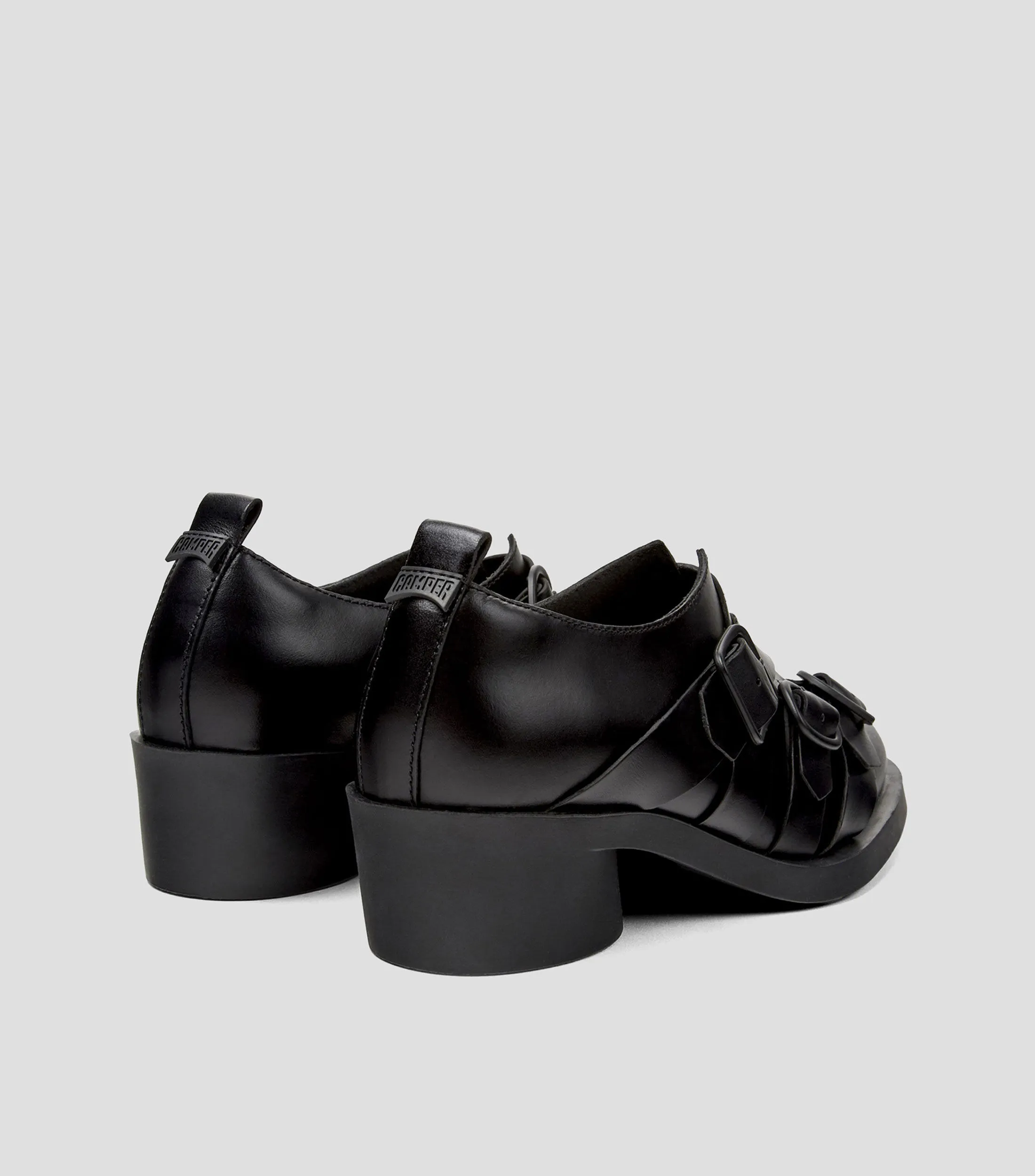 Camper Zapatos Casuales Oxford en Piel con tacón bajo y ancho Mujer
