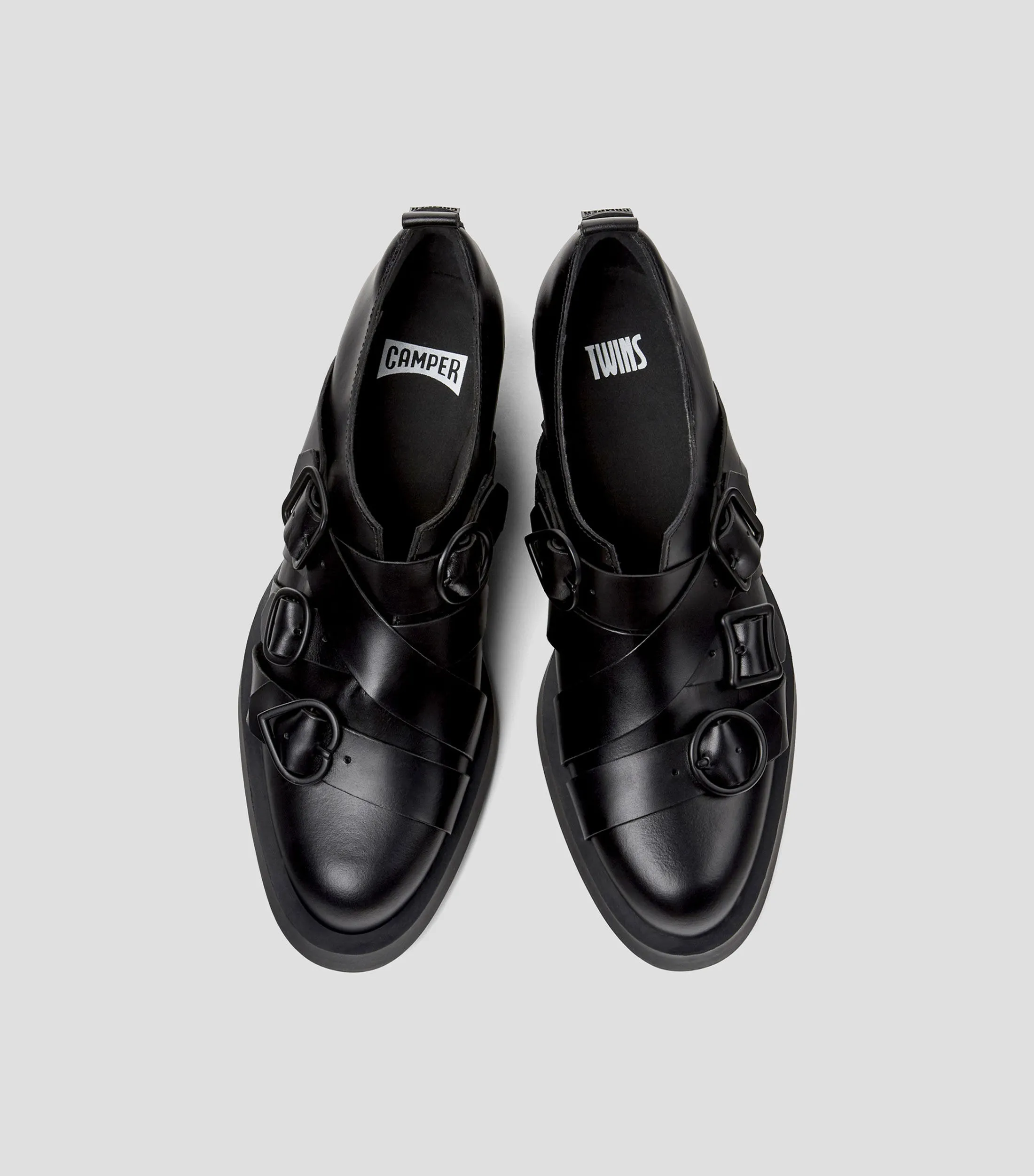 Camper Zapatos Casuales Oxford en Piel con tacón bajo y ancho Mujer