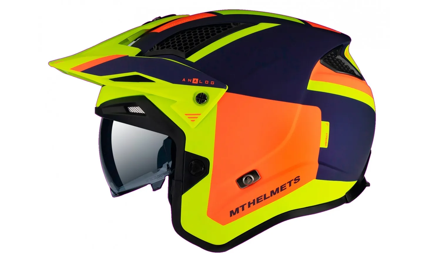 Casco Mt District Sv S Analog Azul Naranja Amarillo Mate |134579432733|