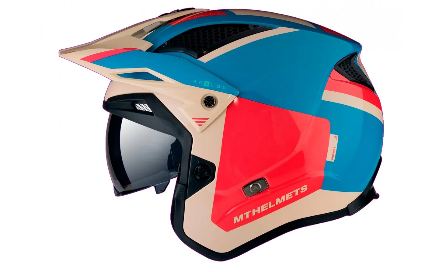 Casco Mt District Sv S Analog Azul Rojo Brillo |13457943713|