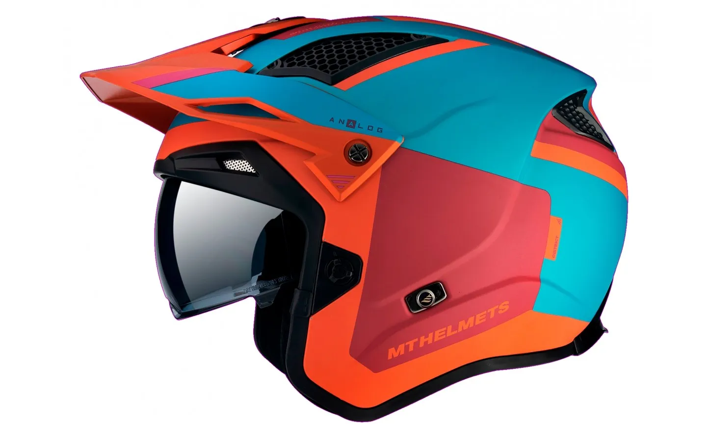 Casco Mt District Sv S Analog Naranja Azul Mate |13457943433|