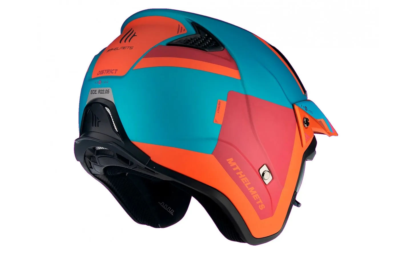Casco Mt District Sv S Analog Naranja Azul Mate |13457943433|