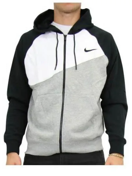 chaqueta nike swoosh hoodie gris hombre