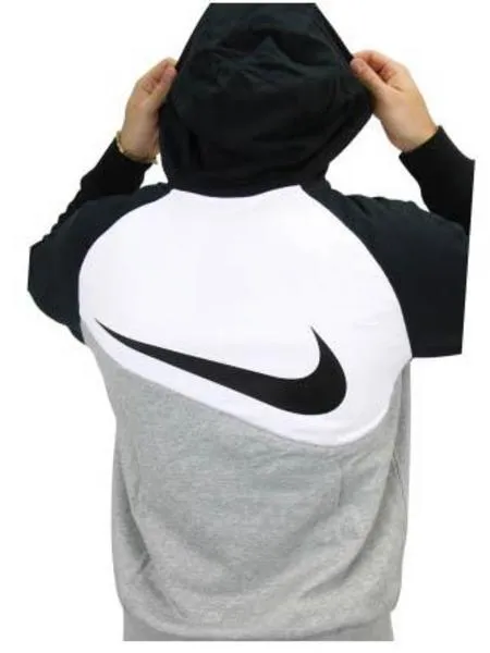 chaqueta nike swoosh hoodie gris hombre