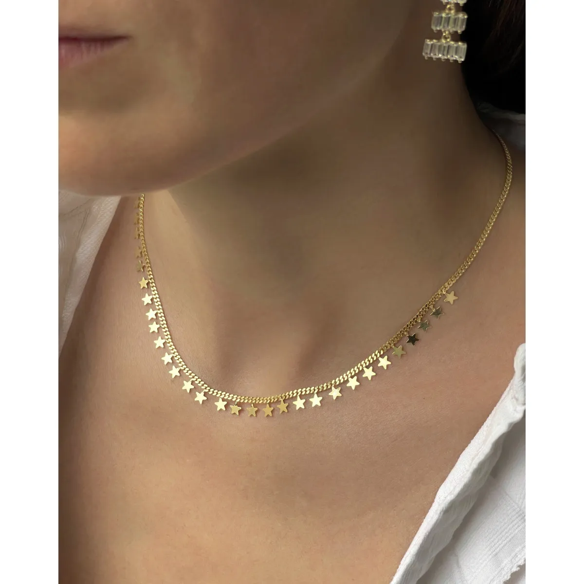 Collar Plata Estrellas Gold