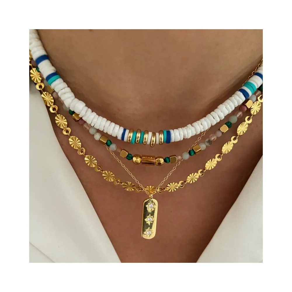Collar Sabina Ágata Dentrítica Oro