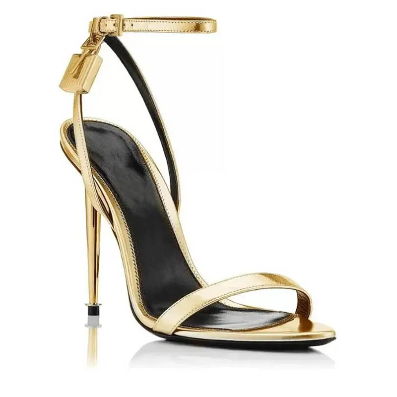 Con caja de lujo para mujer tacones altos diseñadores candado puntiagudo de sandalia desnuda leopardo negro nude rosa plateado z