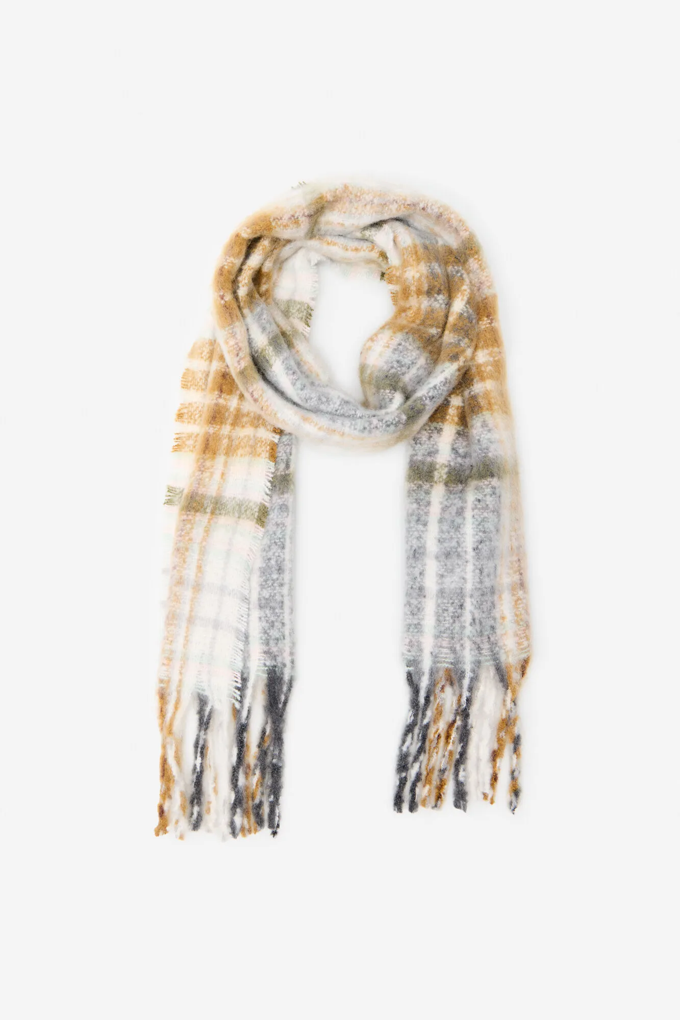 Cortefiel Bufanda tartan flecos