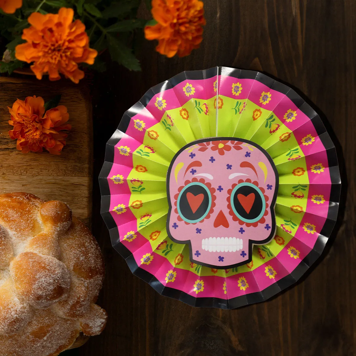 Decoración Colgante de Papel con Diseo de Calavera color Rosa
