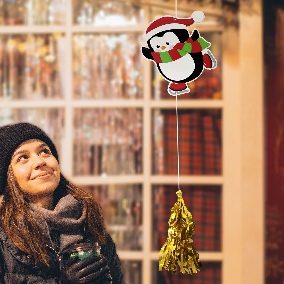Decoración Colgante de Papel con Diseo de Pingüino