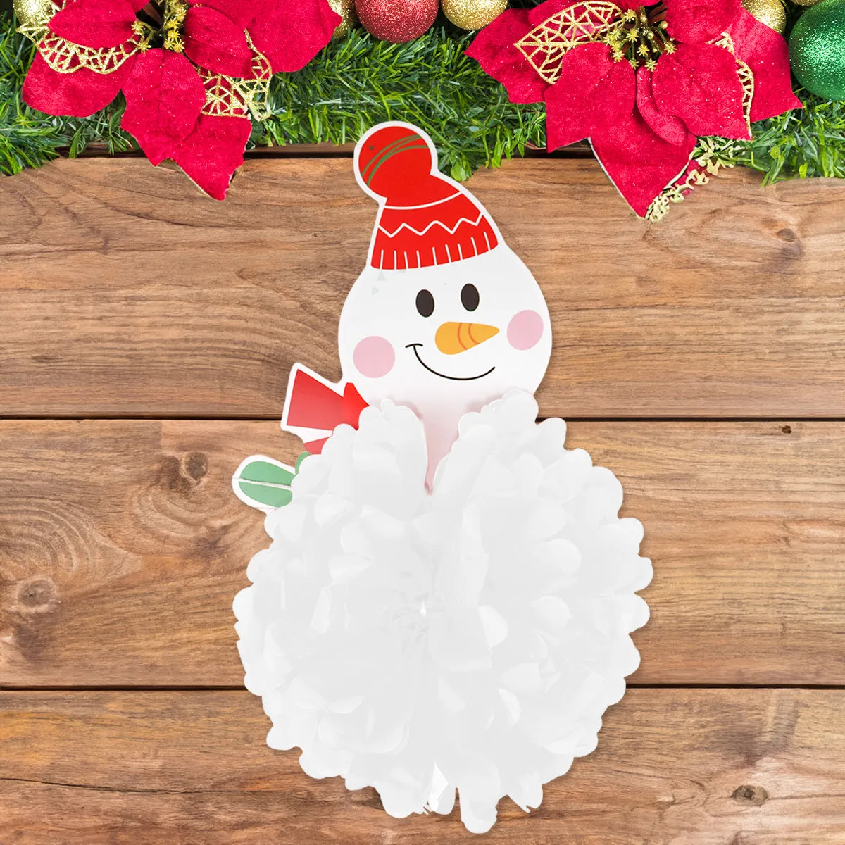 Decoración Navidea de Papel con Diseo de Mueco de Nieve
