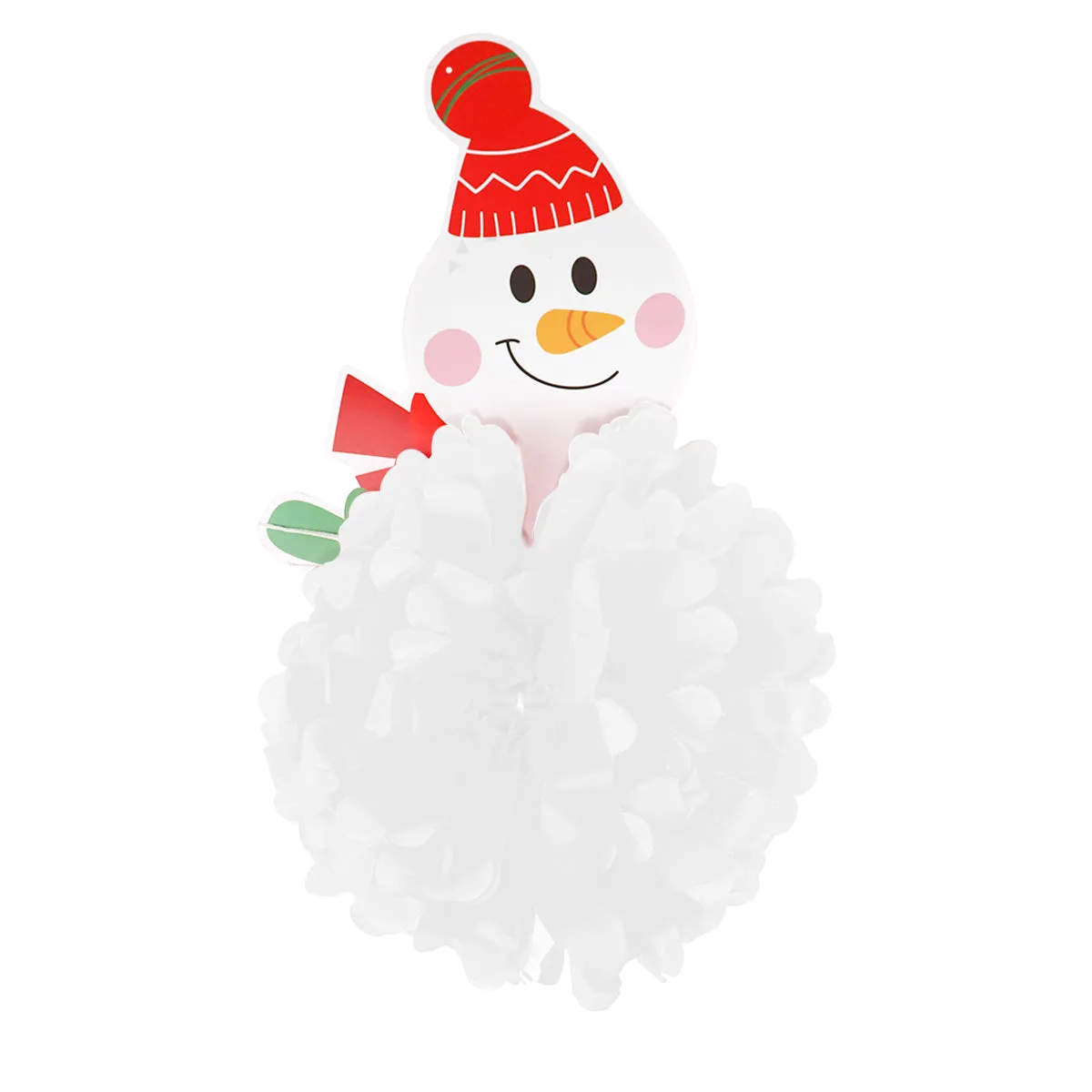 Decoración Navidea de Papel con Diseo de Mueco de Nieve