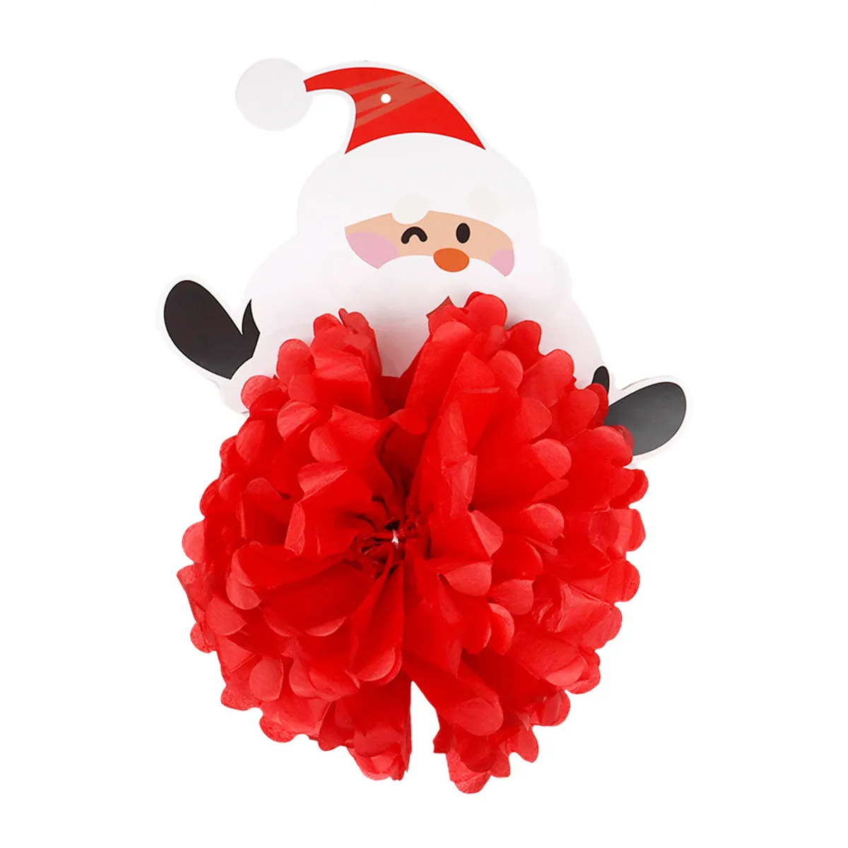 Decoración Navidea de Papel con Diseo de Santa Claus