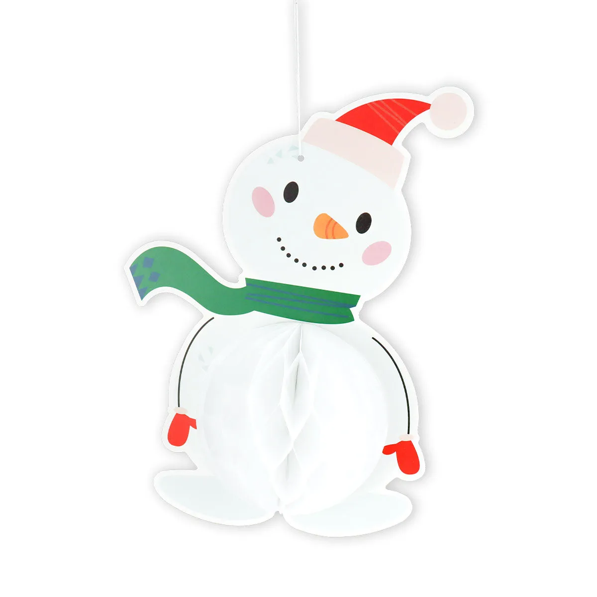 Decoración Navidea de Papel en Forma de Mueco de Nieve
