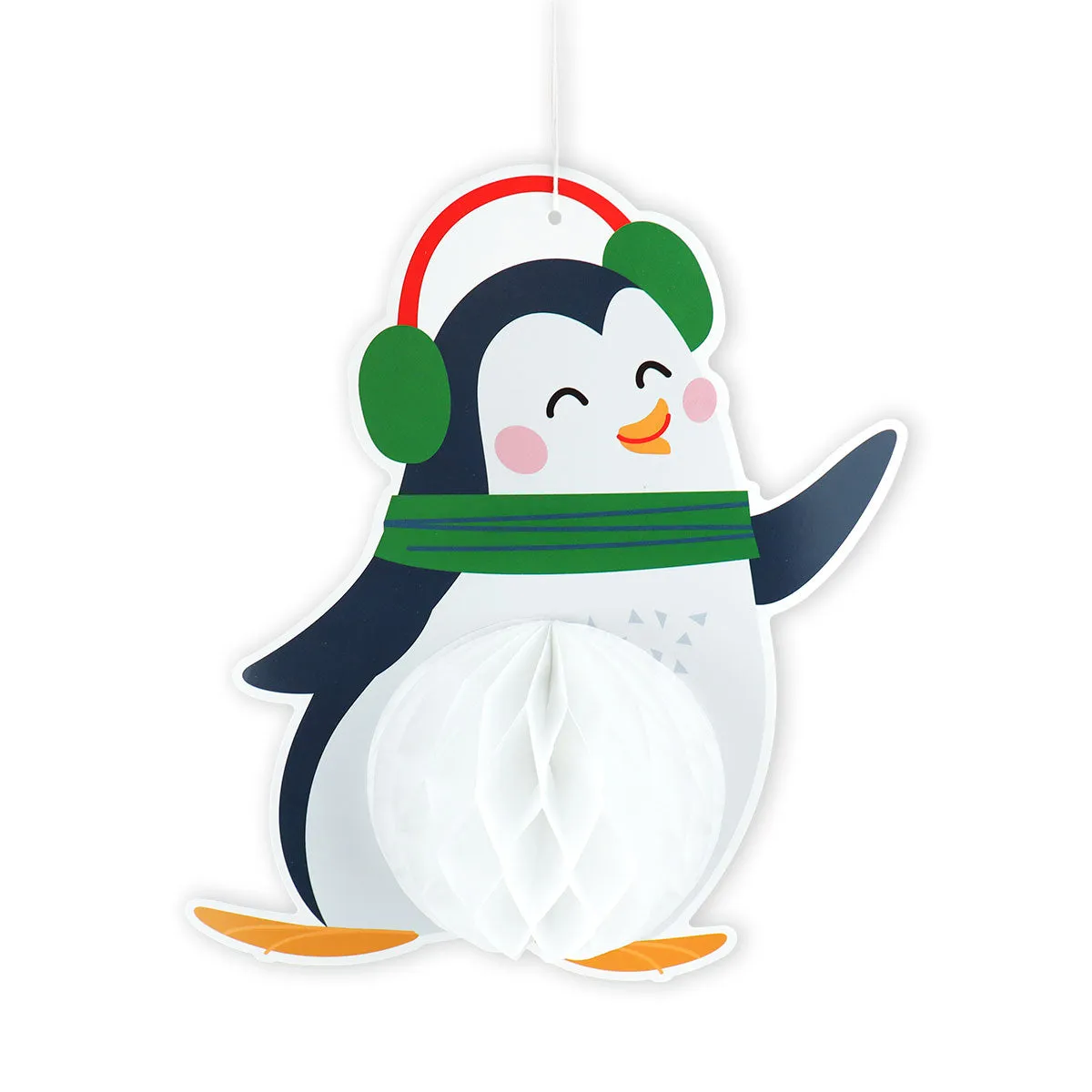 Decoración Navidea de Papel en Forma de Pingüino