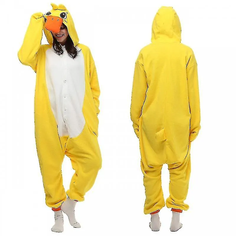 Disfraz de pato amarillo Pijama Onesie Kigurumi Jumpsuit Animal Hoodie