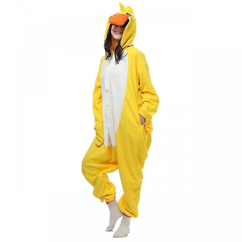Disfraz de pato amarillo Pijama Onesie Kigurumi Jumpsuit Animal Hoodie