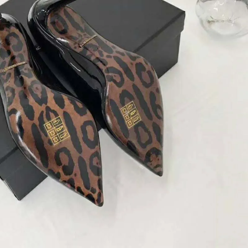 DOLCE GABBANA D&G ZAPATOS MUJER SALóN CHAROL SUELA LEOPARDO ALTURA TACóN 80MMNEGRO