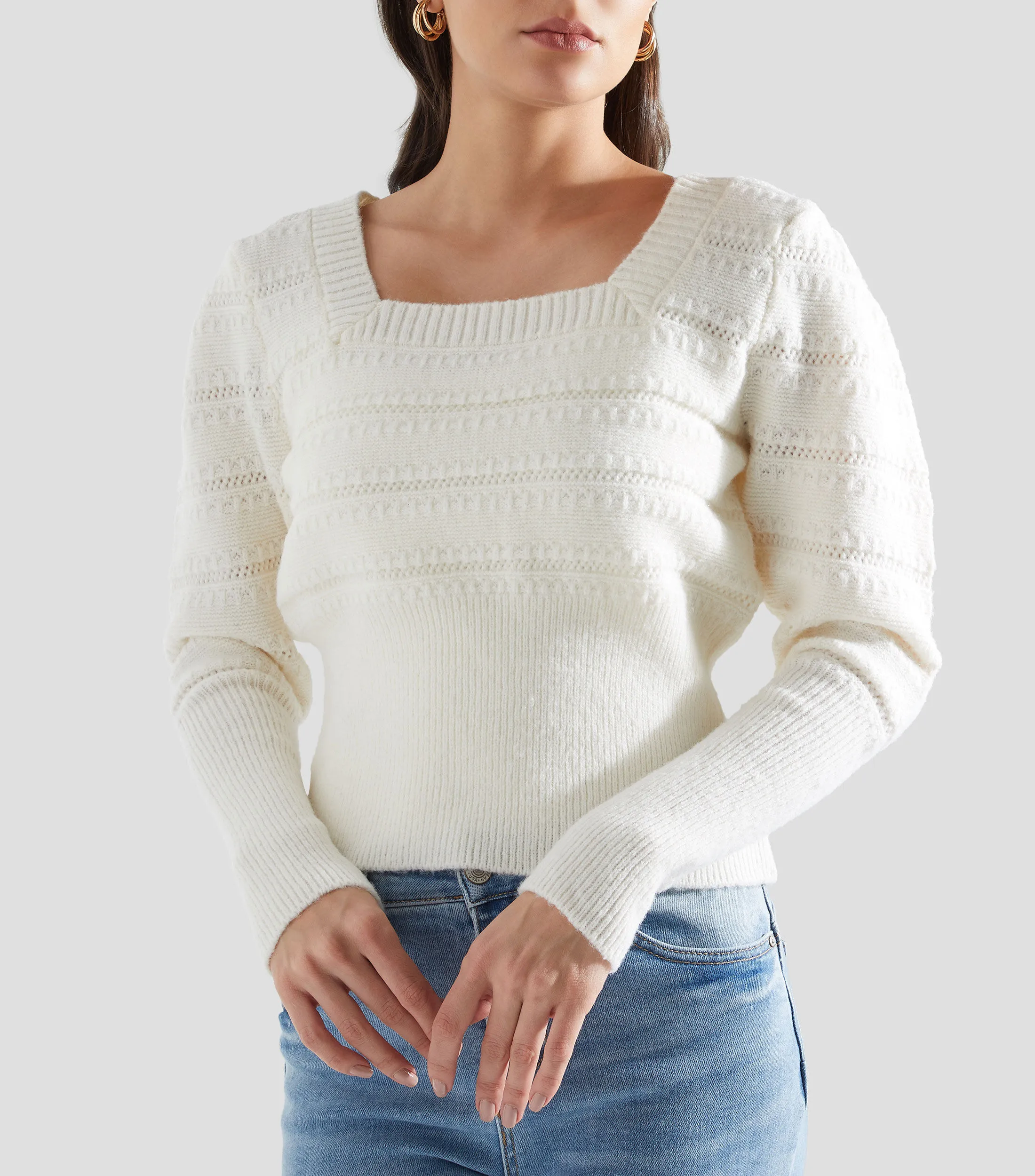Epsilon Suéter de cuello cuadrado Mujer