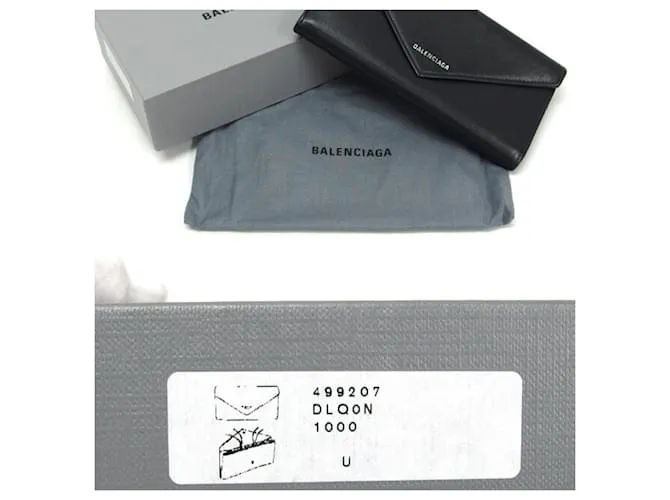 Everyday Billetera larga plegable de papel Balenciaga Negro 