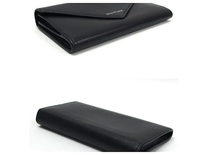 Everyday Billetera larga plegable de papel Balenciaga Negro 