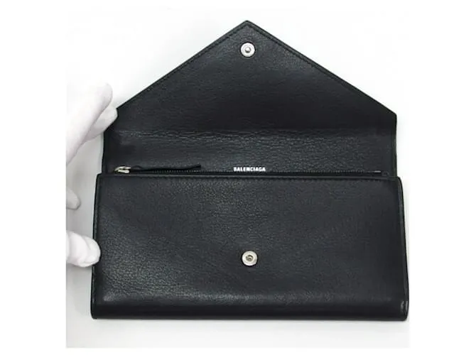 Everyday Billetera larga plegable de papel Balenciaga Negro 