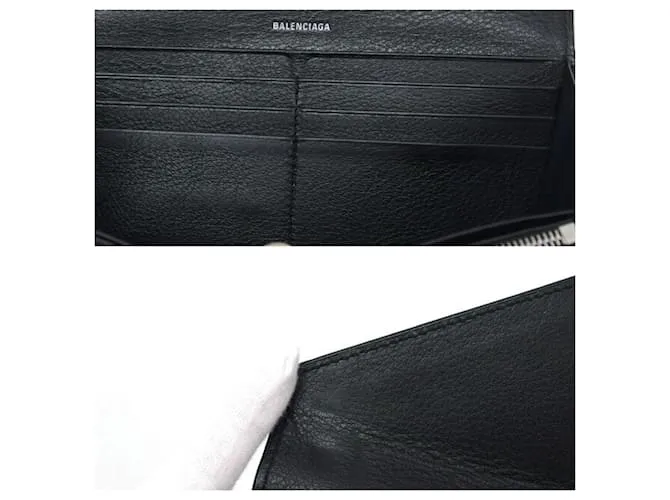 Everyday Billetera larga plegable de papel Balenciaga Negro 