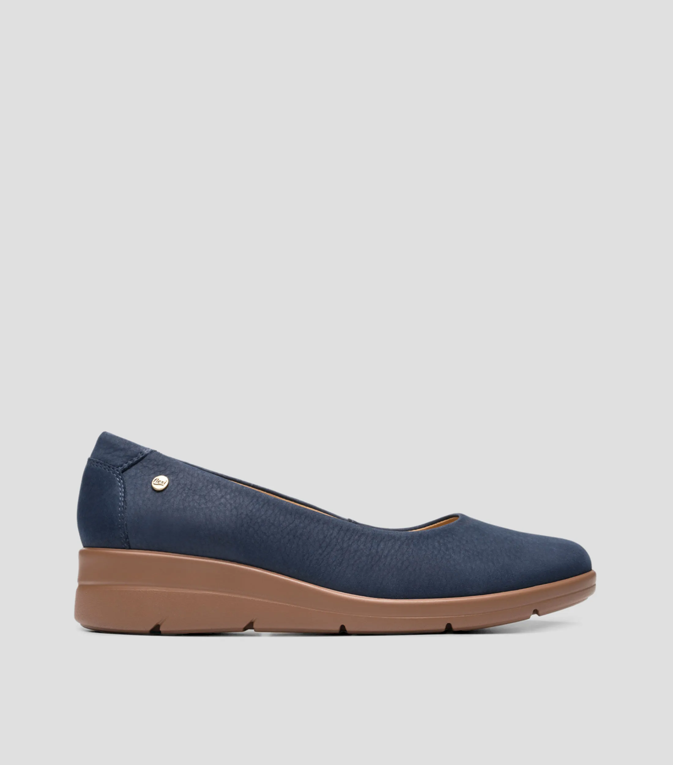 Flexi Zapatos Slip On Arel en piel con tacón bajo de cuña Mujer
