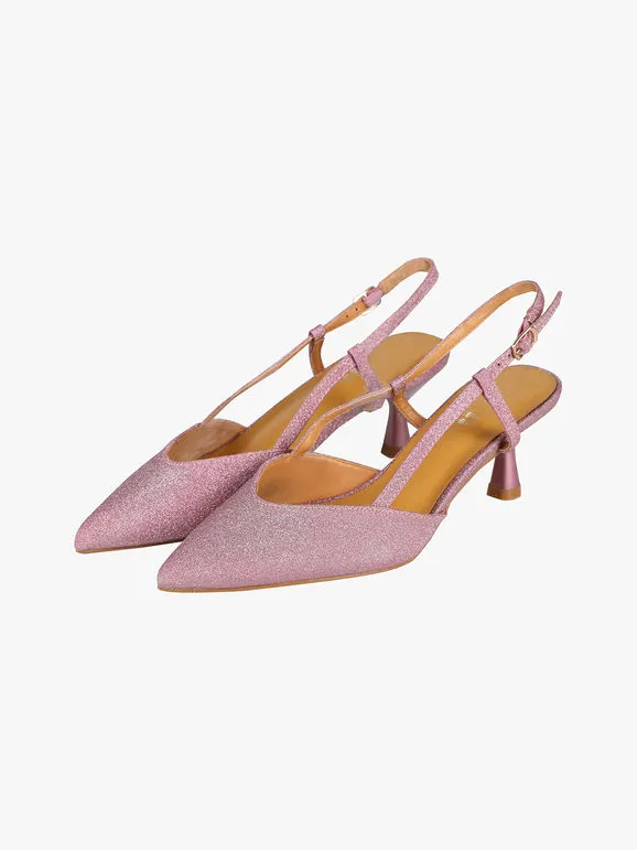 Galia Zapatos de salón de mujer con purpurina puntiaguda