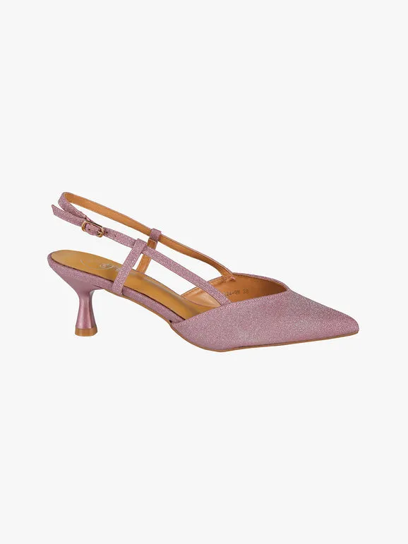 Galia Zapatos de salón de mujer con purpurina puntiaguda