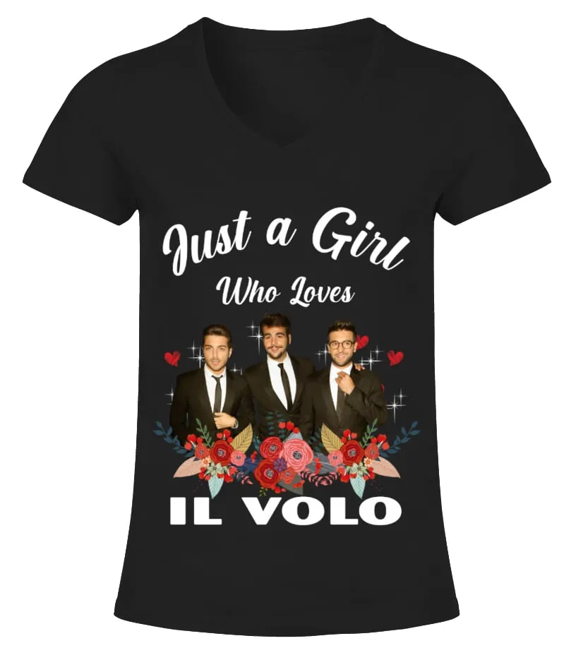 GIRL WHO LOVES IL VOLO Camiseta cuello pico Mujer