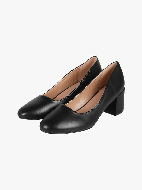 Gogo Shoes Zapatos de salón clásicos de mujer con tacones anchos.