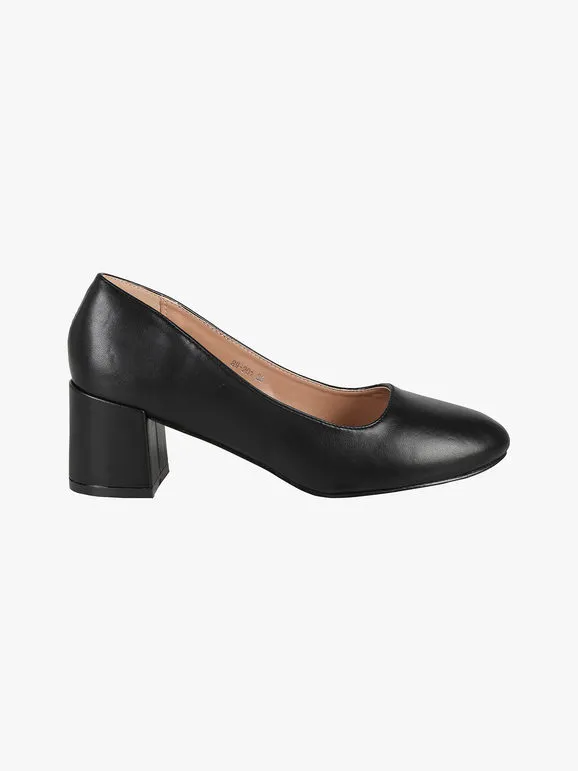 Gogo Shoes Zapatos de salón clásicos de mujer con tacones anchos.