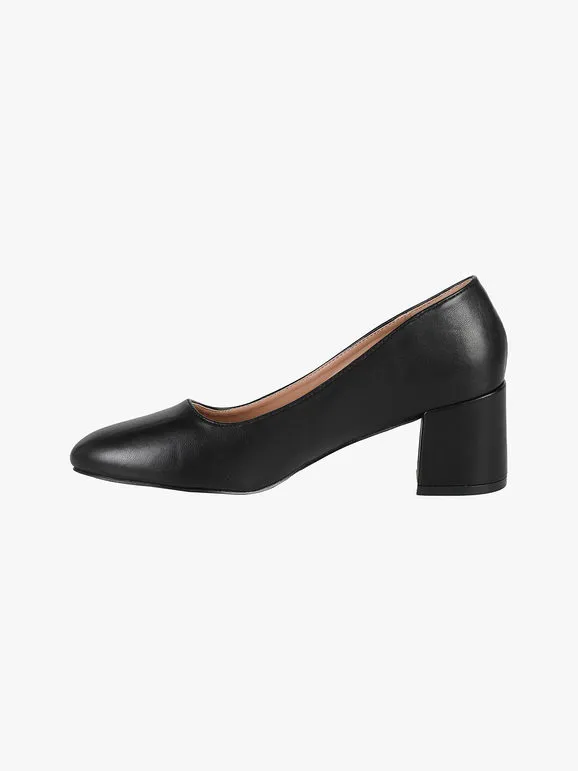 Gogo Shoes Zapatos de salón clásicos de mujer con tacones anchos.