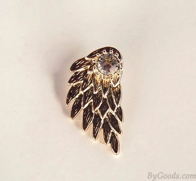 Graceful Feather Angel Wings Rhinestone Earrings 