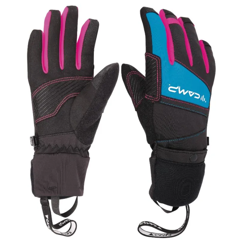 GUANTES DE ESQUíMONTAñISMO PARA MUJER CAMP G COMP WARM (NEGRO / AZUL CLARO / FUCSIA)
