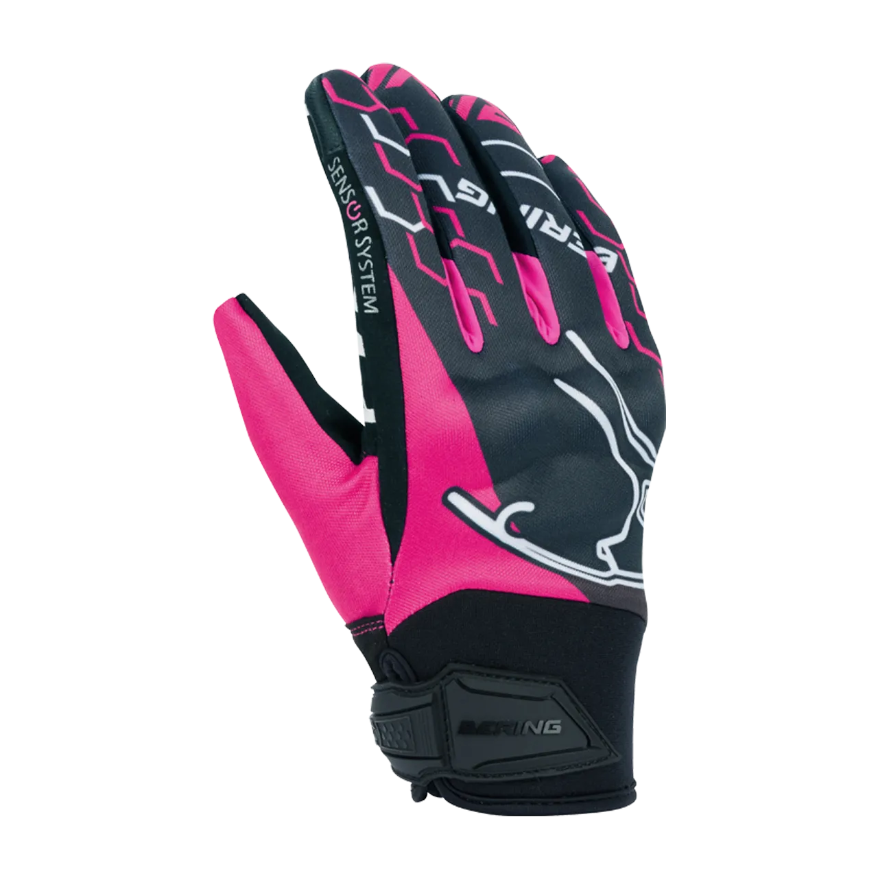 GUANTES DE MOTO BERING LADY WALSHE FUCSIANEGRO