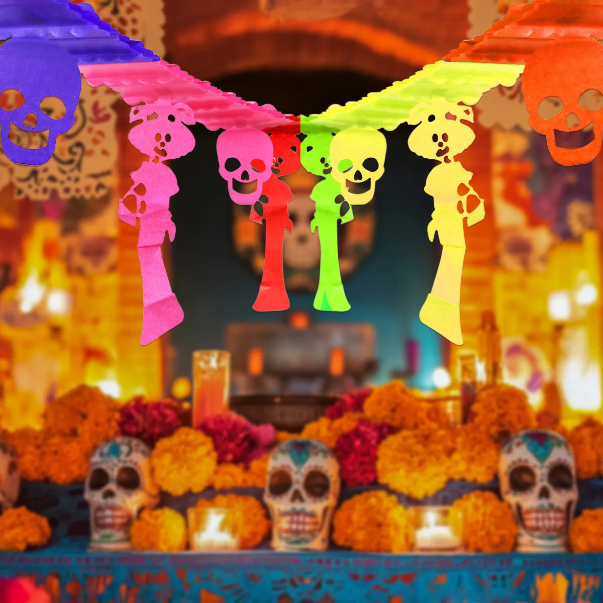 Guirnalda de Papel Picado con Diseo de Catrina