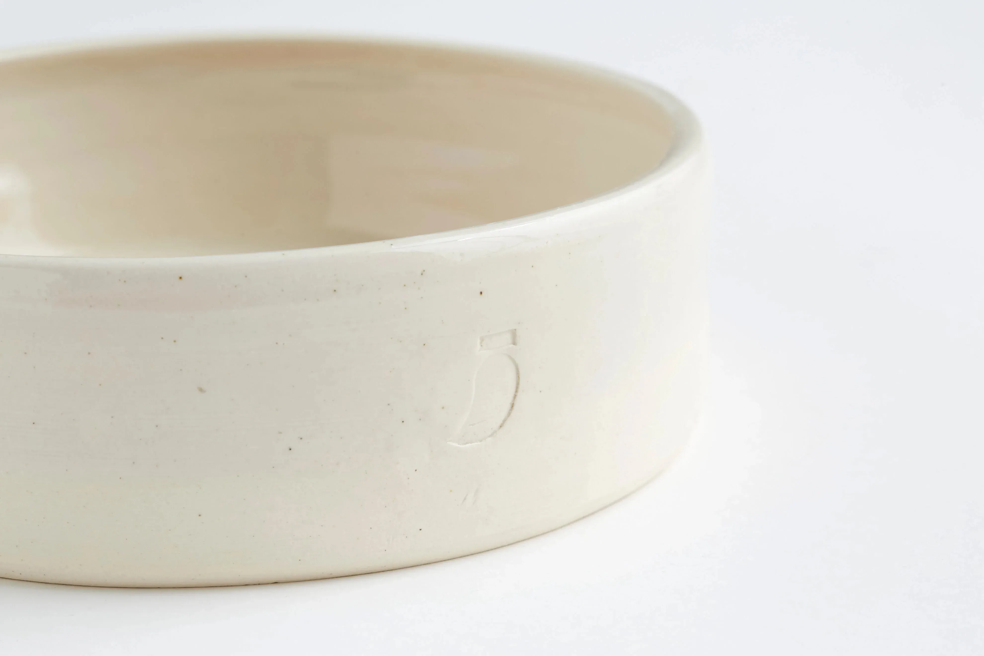 Handmade Spotted Ceramic Dog Food Bowl