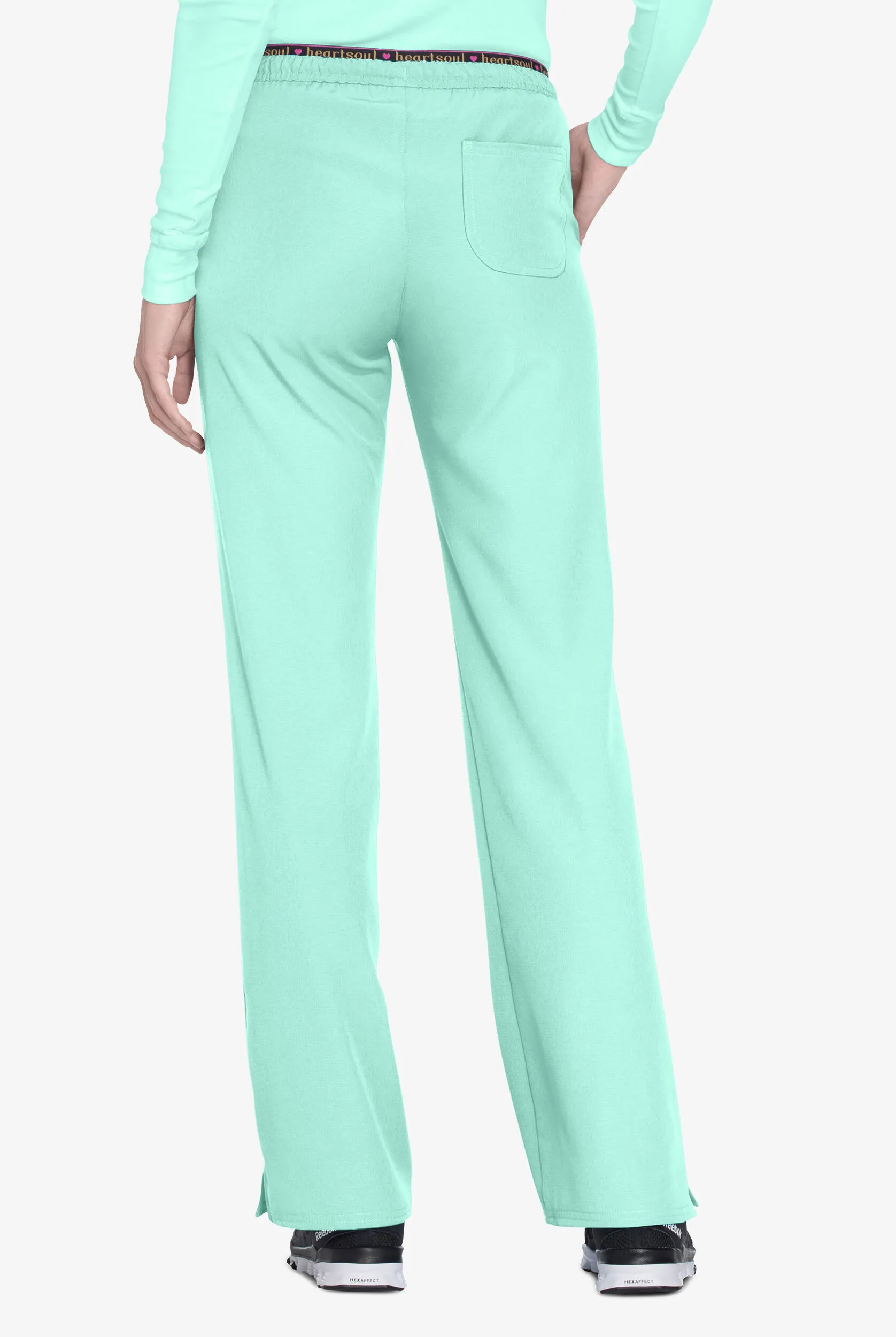 HEARTSOUL BREAK ON THROUGH WOMEN'S 4POCKET HEART BREAKER LOWRISE DRAWSTRING STRETCH SCRUB PANTS