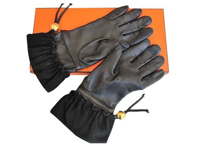 Hermès Guantes Negro 