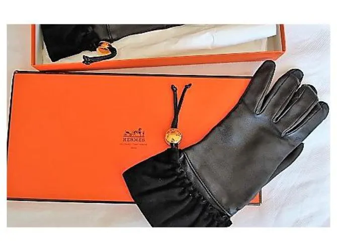 Hermès Guantes Negro 