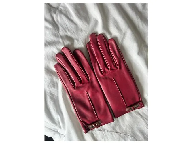 Hermès Guantes Rosa 