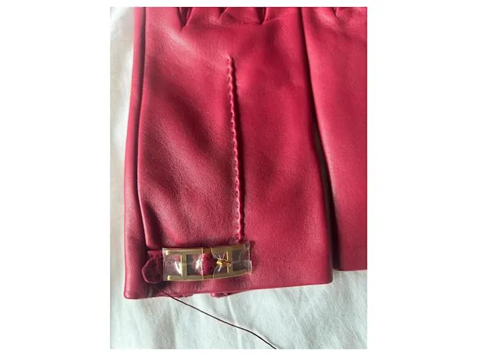 Hermès Guantes Rosa 